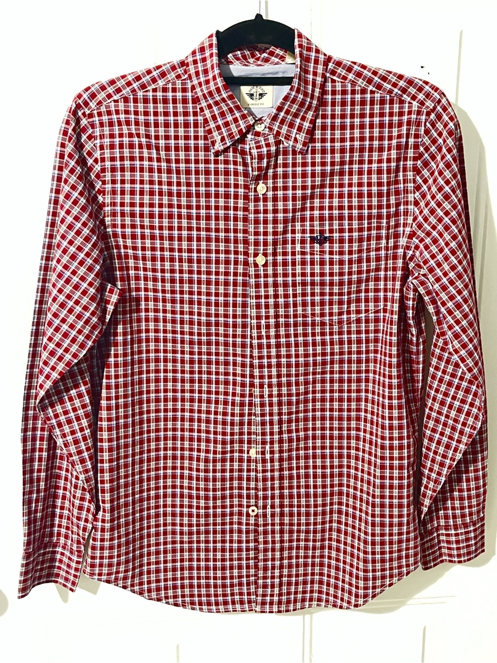 Dockers Men's Red Plaid Button-Down Shirt